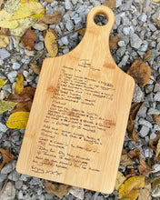 Load image into Gallery viewer, Personalized cutting board, handwriting, handwritten recipe, cutting board, recipe cutting board, engraved handwriting, recipe cutting board