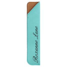 Load image into Gallery viewer, Teal 6 1/4" Laserable Leatherette Pen Sleeve