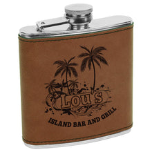 Load image into Gallery viewer, Dark Brown 6 oz. Laserable Leatherette Stainless Steel Flask