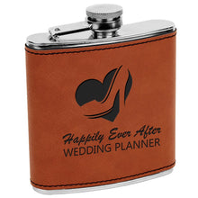 Load image into Gallery viewer, Rawhide 6 oz. Laserable Leatherette Stainless Steel Flask