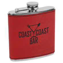 Load image into Gallery viewer, Red 6 oz. Laserable Leatherette Stainless Steel Flask
