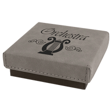 Load image into Gallery viewer, Gray 3 1/2" x 3 1/2" Medal Box with Laserable Leatherette Lid