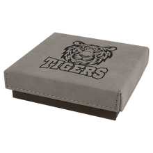 Load image into Gallery viewer, Gray 4" x 4" Medal Box with Laserable Leatherette Lid