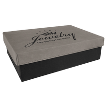 Load image into Gallery viewer, Gray 9 7/8" x 7 1/8" Gift Box with Laserable Leatherette Lid