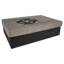 Load image into Gallery viewer, Gray 11 3/4" x 7 3/4" Gift Box with Laserable Leatherette Lid