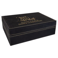 Load image into Gallery viewer, Black/Gold 8" x 6 3/8" Laserable Leatherette Premium Gift Box
