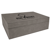 Load image into Gallery viewer, Gray 10 1/4" x 7 1/2" Laserable Leatherette Premium Gift Box