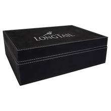 Load image into Gallery viewer, Black/Silver 10 1/4" x 7 1/2" Laserable Leatherette Premium Gift Box