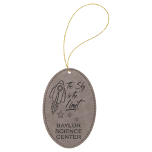 Load image into Gallery viewer, Gray Gold Laserable Leatherette Oval Ornament with String