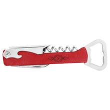Load image into Gallery viewer, Red Laserable Leatherette Wine Bottle Opener