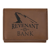 Load image into Gallery viewer, Dark Brown 3" x 4" Laserable Leatherette Trifold Wallet