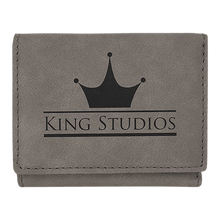 Load image into Gallery viewer, Gray 3" x 4" Laserable Leatherette Trifold Wallet