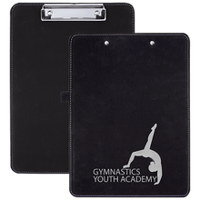 Load image into Gallery viewer, Black/Silver 9" x 12 1/2" Laserable Leatherette Clipboard