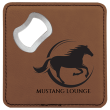 Load image into Gallery viewer, Dark Brown 3 4" x 4" Square Laserable Leatherette 6-Coaster Set
