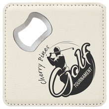 Load image into Gallery viewer, White 3 4" x 4" Square Laserable Leatherette 6-Coaster Set