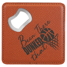 Load image into Gallery viewer, Basketball 3 4" x 4" Square Laserable Leatherette 6-Coaster Set