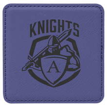 Load image into Gallery viewer, Purple 2 4" x 4" Square Laserable Leatherette 6-Coaster Set