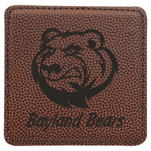 Load image into Gallery viewer, Football 2 4" x 4" Square Laserable Leatherette 6-Coaster Set