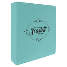 Load image into Gallery viewer, Teal 11" x 11 1/2" Laserable Leatherette 3 Ring Binder with 2" Slant D Rings
