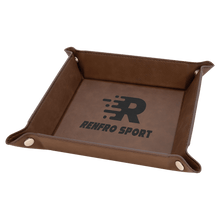 Load image into Gallery viewer, Dark Brown Laserable Leatherette Snap Up Tray with Silver 6" x 6" Snaps