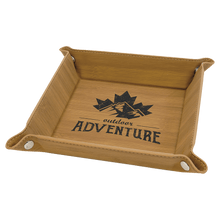 Load image into Gallery viewer, Bamboo Laserable Leatherette Snap Up Tray with Silver 6" x 6" Snaps