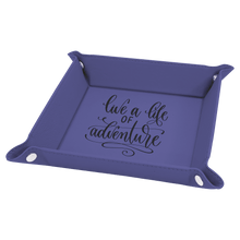 Load image into Gallery viewer, Purple Laserable Leatherette Snap Up Tray with Silver 6" x 6" Snaps