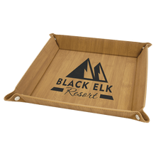 Load image into Gallery viewer, Bamboo Laserable Leatherette Snap Up Tray with Silver 9" x 9" Snaps