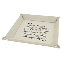 Load image into Gallery viewer, White/Black Laserable Leatherette Snap Up Tray with Silver 9" x 9" Snaps