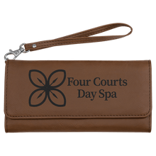 Load image into Gallery viewer, Dark Brown 7 1/2" x 4" Laserable Leatherette Wallet with Strap