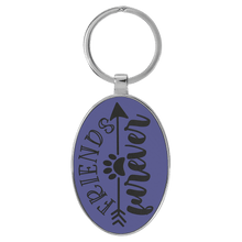 Load image into Gallery viewer, Purple 3" x 1 3/4" Laserable Leatherette/Metal Oval Keychain