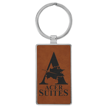 Load image into Gallery viewer, Rawhide 2 3/4" x 1 1/4" Laserable Leatherette/Metal Rectangle Keychain