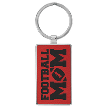 Load image into Gallery viewer, Red 2 3/4" x 1 1/4" Laserable Leatherette/Metal Rectangle Keychain
