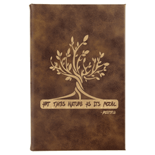 Load image into Gallery viewer, Rustic/Gold 5 1/4" x 8 1/4" Laserable Leatherette Sketch Book with Unlined Notepad