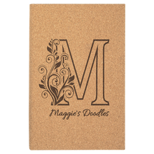 Load image into Gallery viewer, Cork 5 1/4" x 8 1/4" Laserable Leatherette Sketch Book with Unlined Notepad