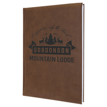 Load image into Gallery viewer, Dark Brown 7" x 9 3/4" Laserable Leatherette Journal with Lined Notepad