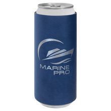 Load image into Gallery viewer, Blue/Silver Laserable Leatherette Slim Beverage Holder
