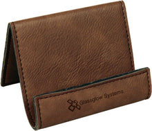 Load image into Gallery viewer, Dark Brown 3 1/2" x 2 1/2" Laserable Leatherette Holder Easel