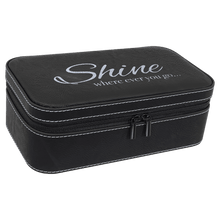 Load image into Gallery viewer, Black/Silver 7 1/2" X 4 1/2" Laserable Leatherette Jewelry Box