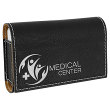 Load image into Gallery viewer, Black/Silver 4 3/4" x 3 1/8" Laserable Leatherette Pill Box