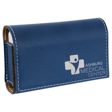 Load image into Gallery viewer, Blue/Silver 4 3/4" x 3 1/8" Laserable Leatherette Pill Box