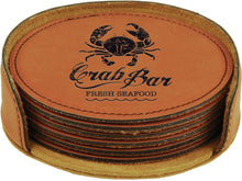 Load image into Gallery viewer, Rawhide 4" Round Laserable Leatherette 6-Coaster Set