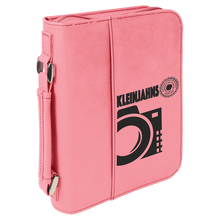 Load image into Gallery viewer, Pink 6 3/4" x 9 1/4" Leatherette Book/Bible Cover with Handle & Zipper