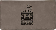 Load image into Gallery viewer, Gray 6 3/4" x 3 1/2" Laserable Leatherette Checkbook Cover