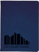 Load image into Gallery viewer, Blue/Black 9 1/2" x 12" Laserable Leatherette Portfolio with Notepad