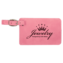 Load image into Gallery viewer, Pink 4 1/4" x 2 3/4" Laserable Leatherette Luggage Tag