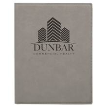 Load image into Gallery viewer, Gray 7" x 9" Laserable Leatherette Small Portfolio with Notepad