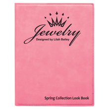 Load image into Gallery viewer, Pink 7" x 9" Laserable Leatherette Small Portfolio with Notepad