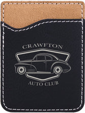 Load image into Gallery viewer, Black/Silver Laserable Leatherette Phone Wallet