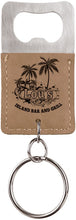 Load image into Gallery viewer, Light Brown Rectangle Laserable Leatherette Bottle Opener Keychain