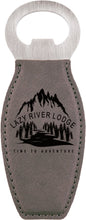 Load image into Gallery viewer, Gray Laserable Leatherette Bottle Opener with Magnet